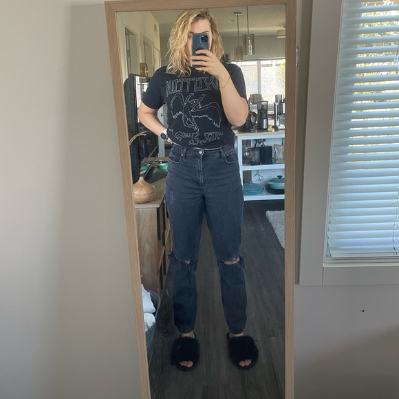 Abercrombie 90s Straight High Rise Jean Curve Love - Picture 3 of 7